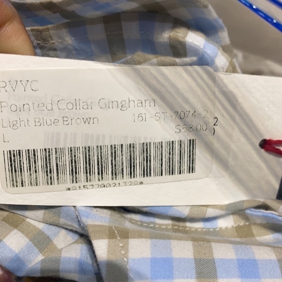 RVYC light blue khaki gingham plaid button up - Picture 4 of 4
